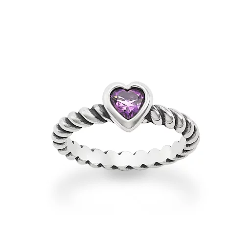 Gemstone Heart Twisted Wire Ring