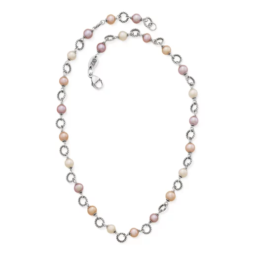 Twisted Wire Link Gemstone Necklace