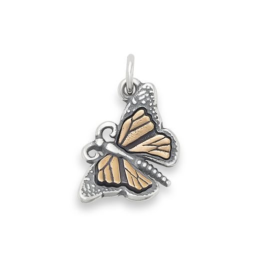 Butterfly Charm with Pearl Necklace and Spiga Chain to Layer