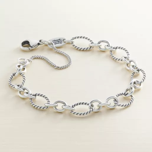 Oval Twist Charm Bracelet