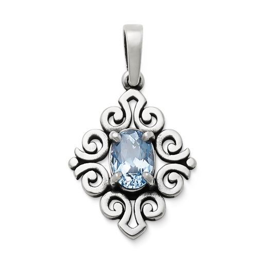 Scrolled Birthstone Pendant