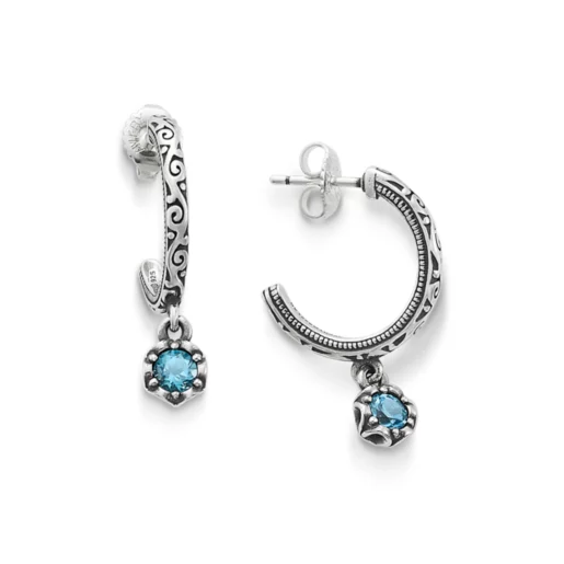 Cherished Birthstone Hoop Dangle Earrings