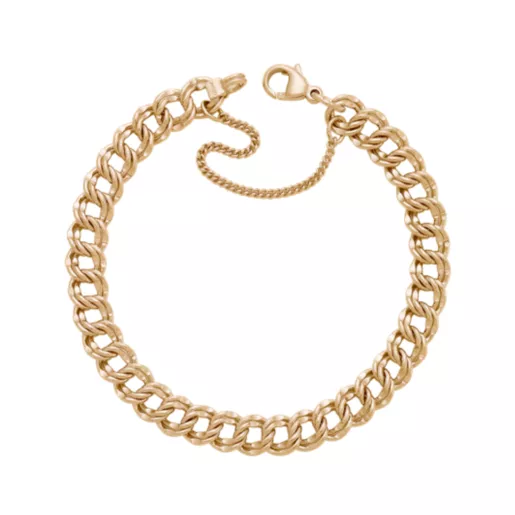 Medium Double Curb Charm Bracelet