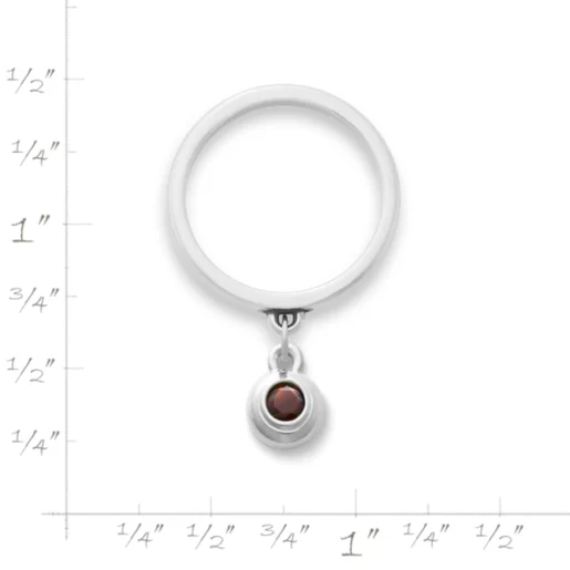 Avery Remembrance Birthstone Charm Dangle Ring