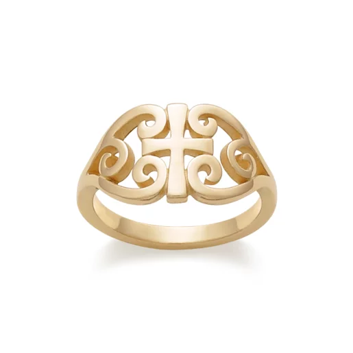 Scroll Cross Ring
