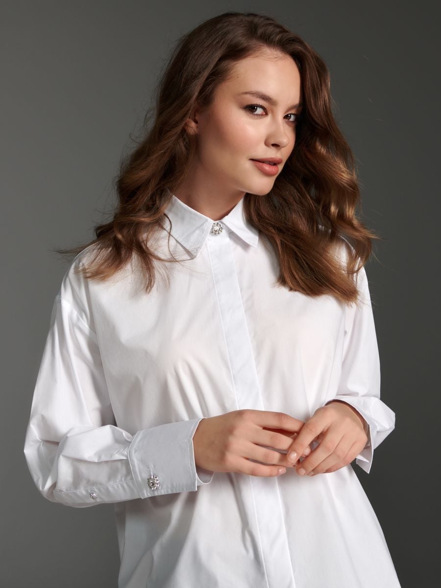Biała koszula Kolor biały  6846J-00X