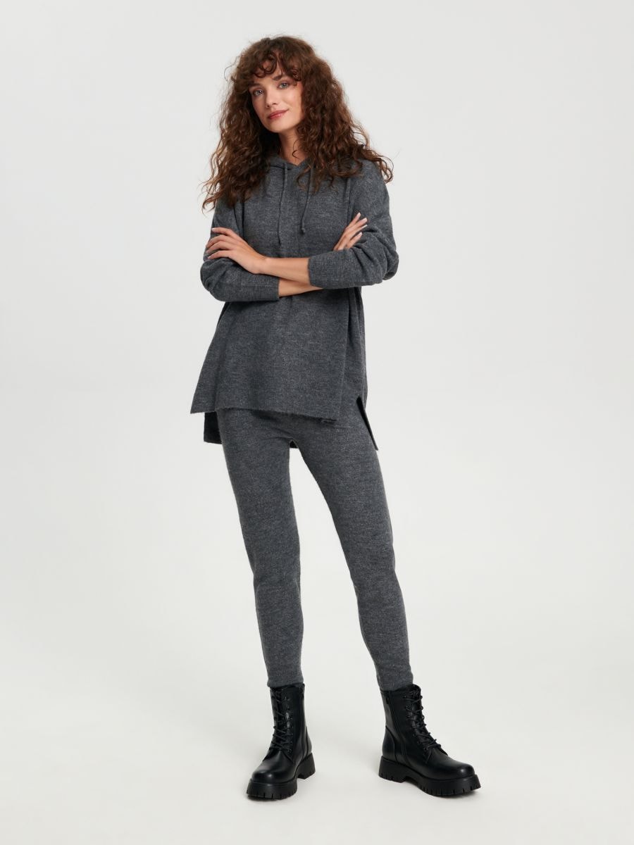 Sweter z kapturem Kolor szary  3367X-90M