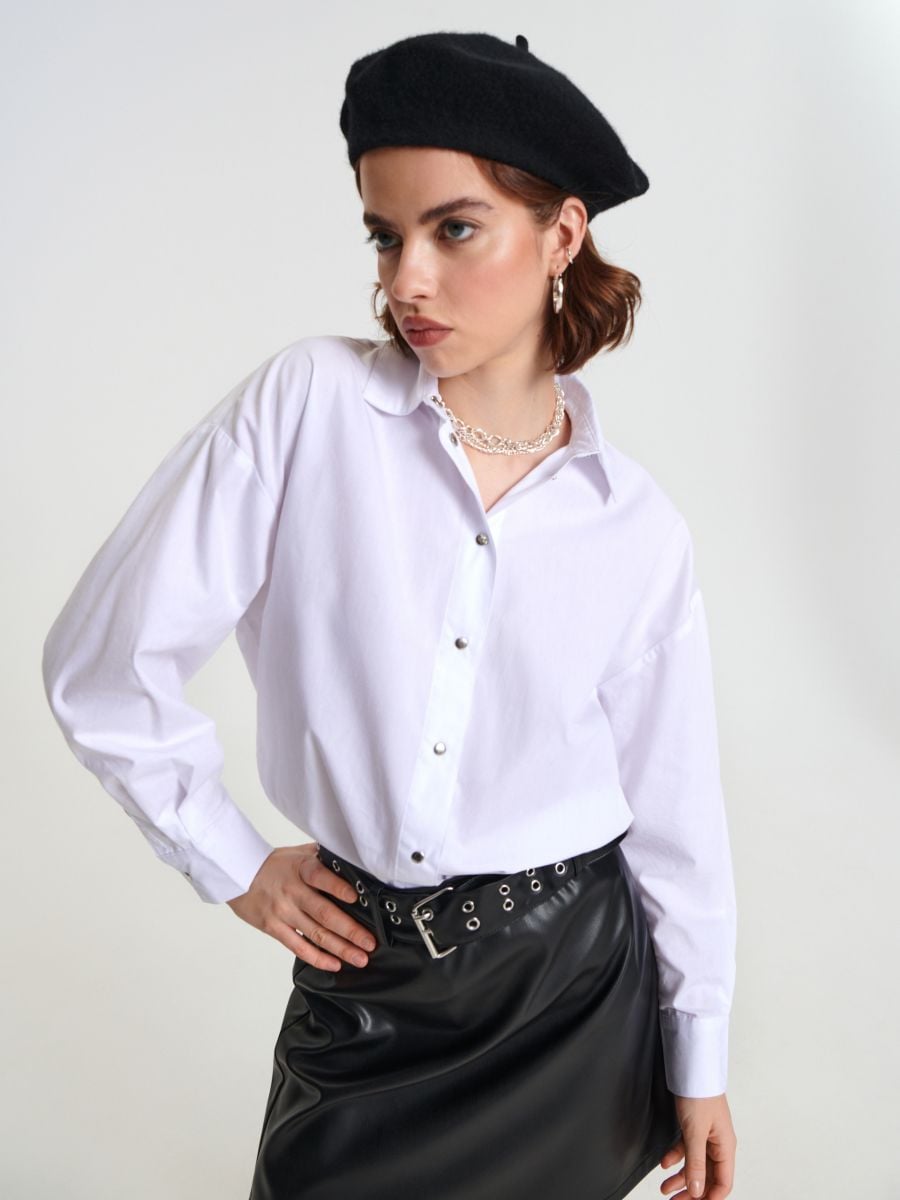 Koszula oversize Kolor biały  3181X-00X