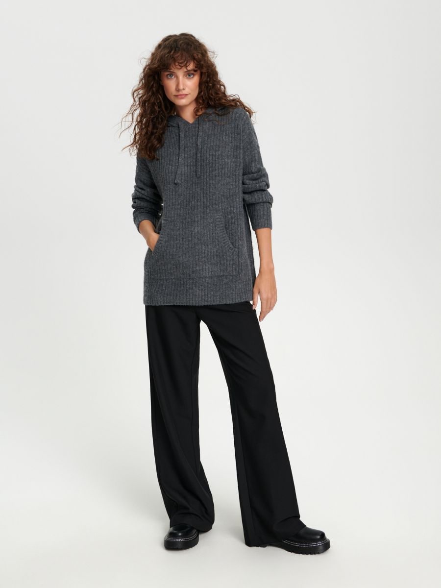 Sweter z kapturem Kolor szary  7449J-9MM