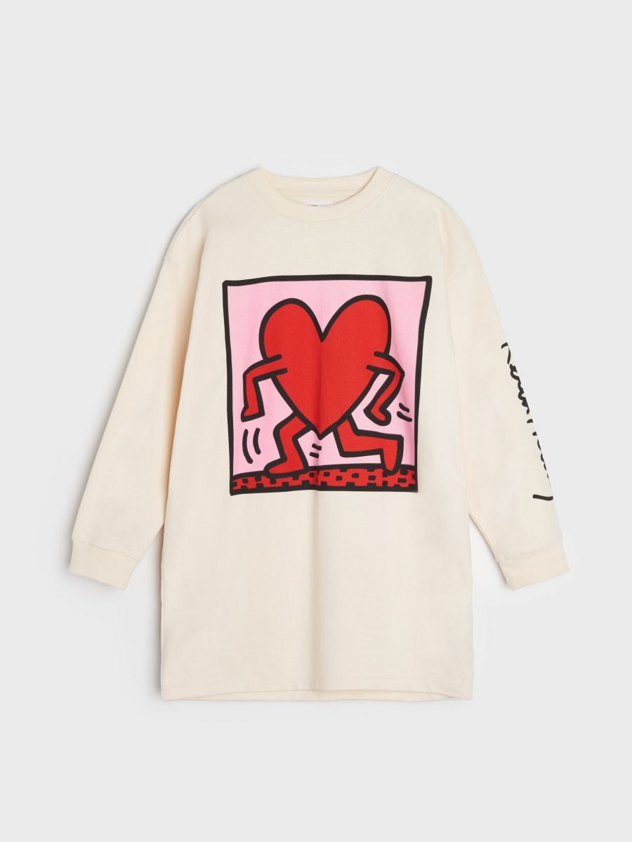 Sukienka dresowa Keith Haring Kolor kremowy  6413R-01X