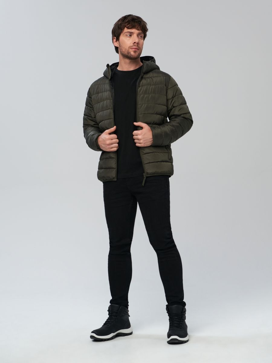Kurtka puffer z kapturem Kolor zielony  1798O-91X