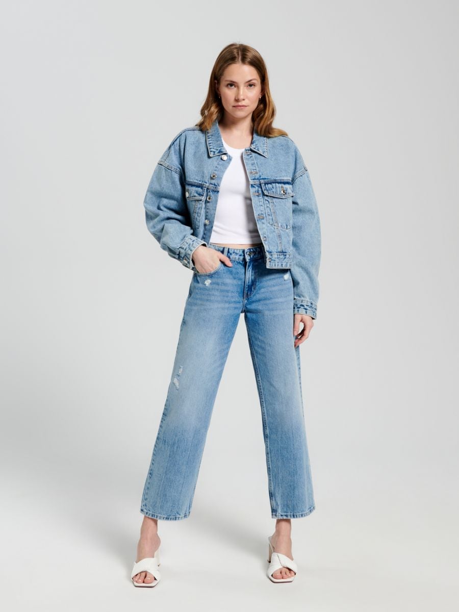 Jeansy straight low waist Kolor niebieski  2088F-55J