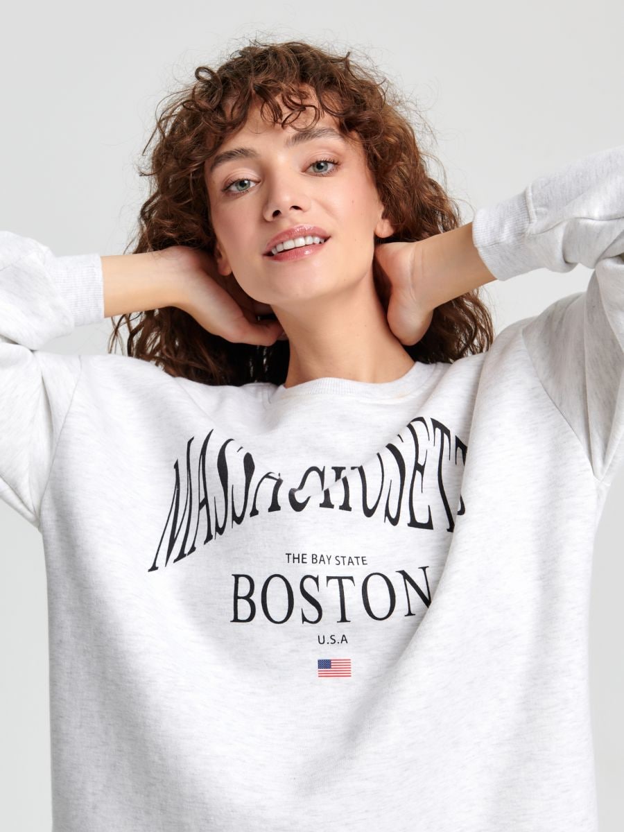 Bluza z nadrukiem Kolor szary  6375J-09M