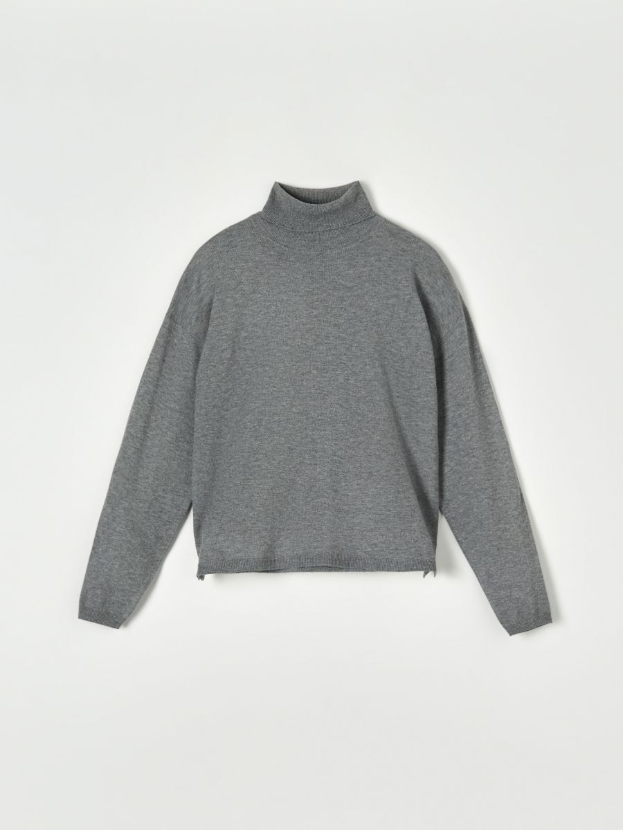 Sweter z golfem Kolor szary  3402X-90M