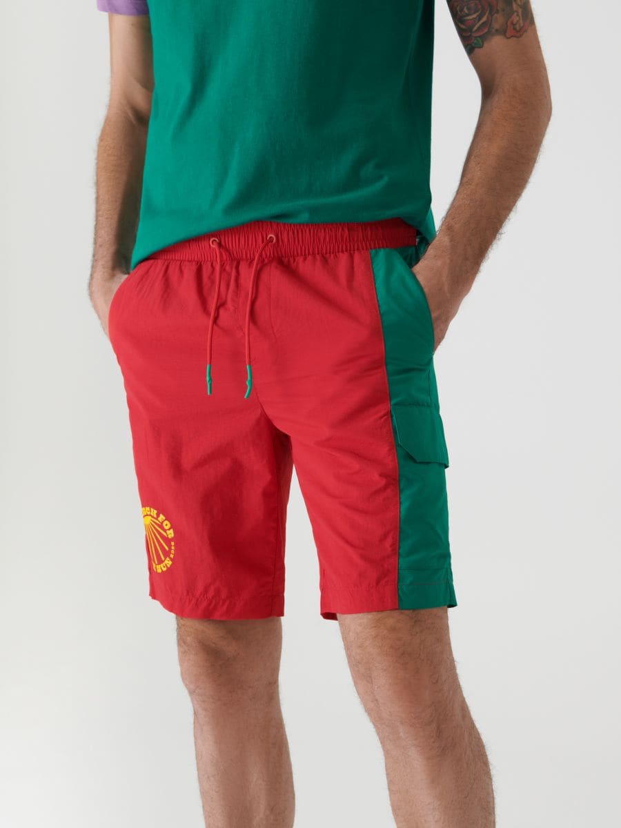 Szorty jogger Kolor czerwony  1282J-33X