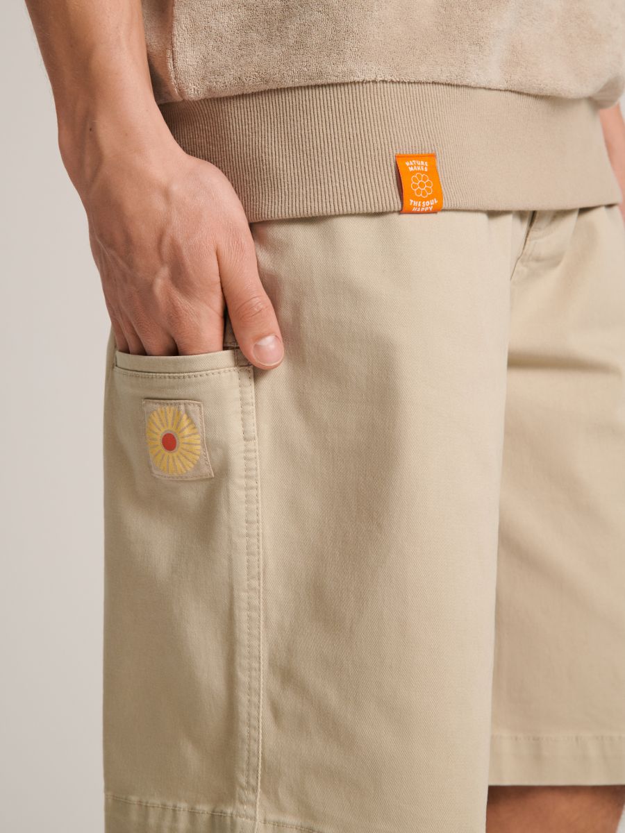 Szorty wide leg Kolor żółty  0007T-13X