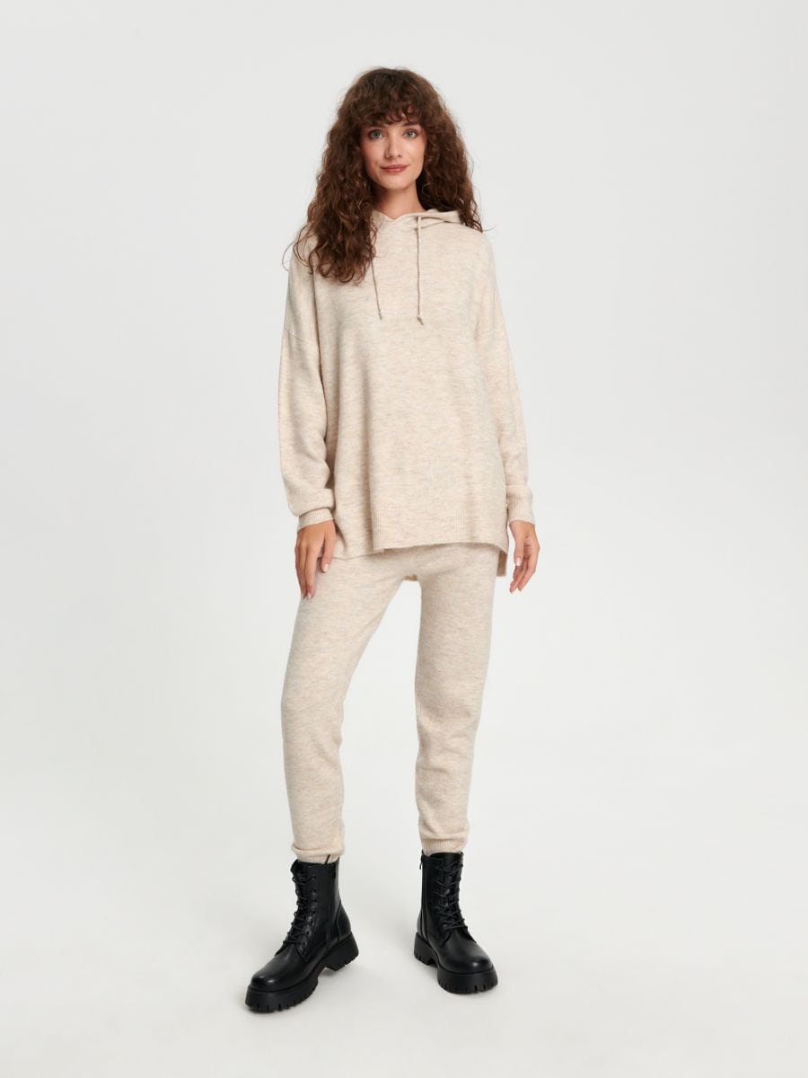 Sweter z kapturem Kolor beżowy  3367X-08M