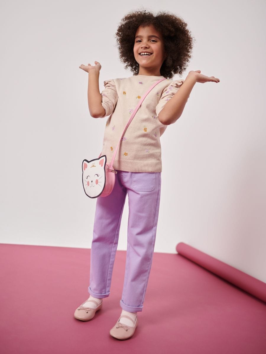 Sweter z falbankami Kolor beżowy  0470T-08X