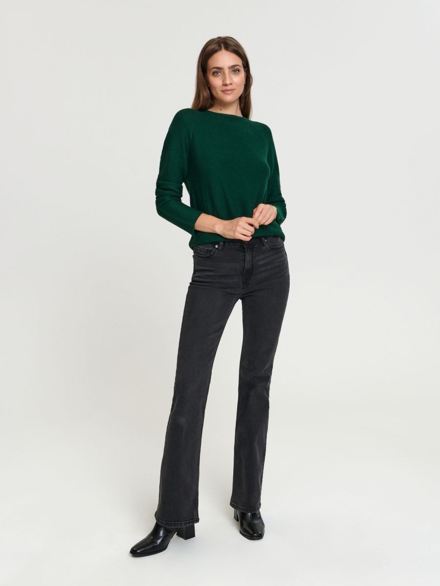 Sweter w prążki Kolor zielony  7448J-79X