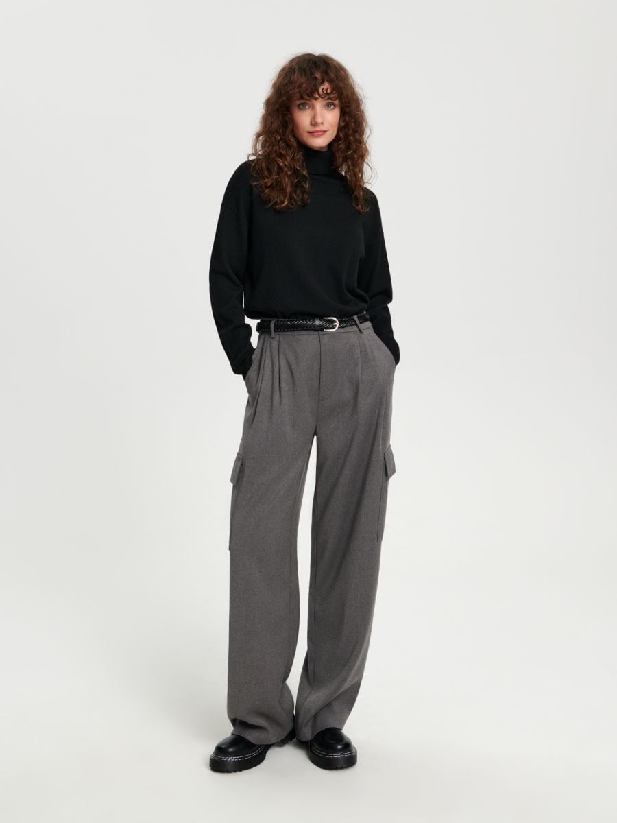 Sweter z golfem Kolor czarny  3402X-99X