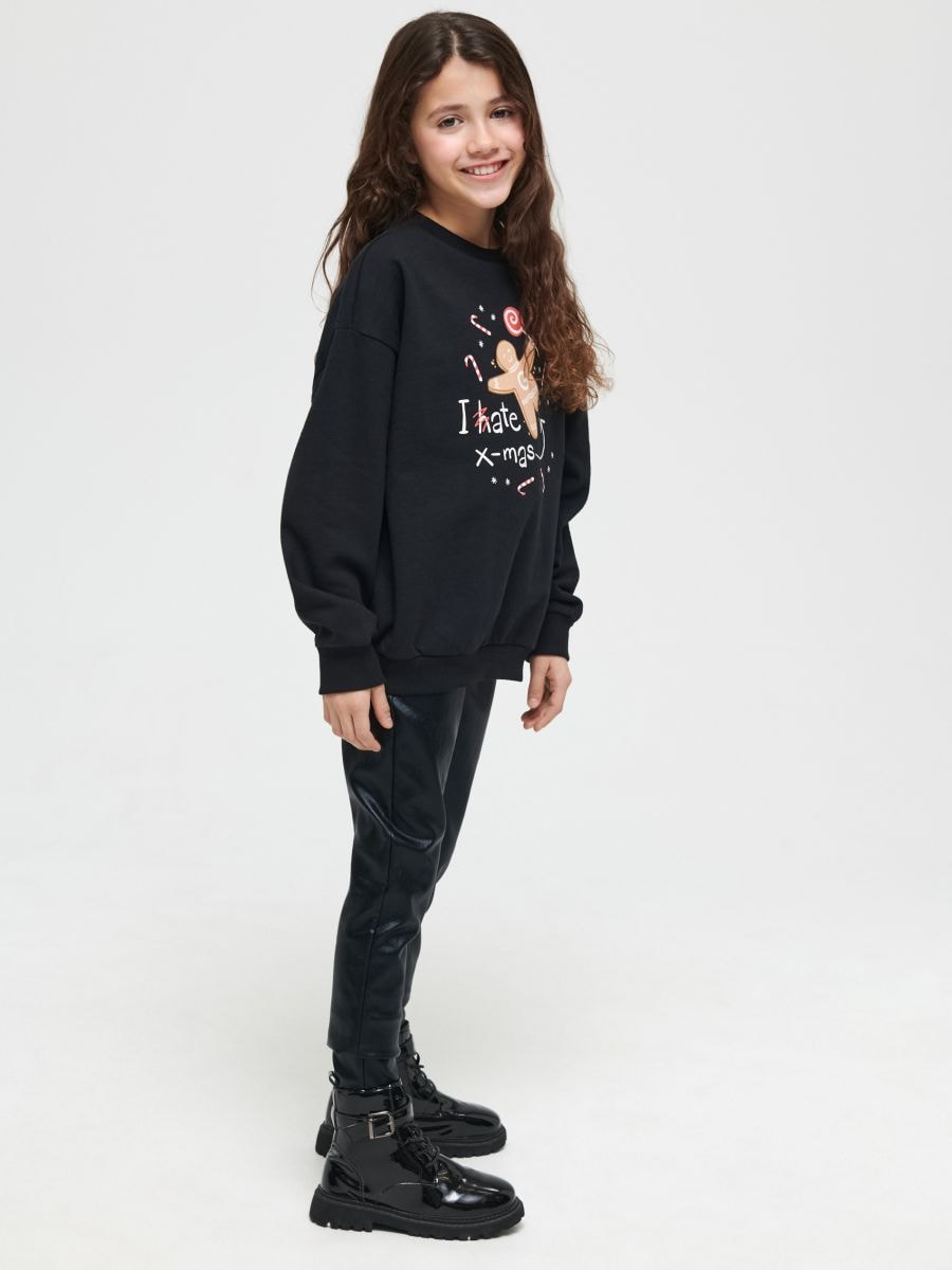 Bluza świąteczna Kolor czarny  7478Q-99X