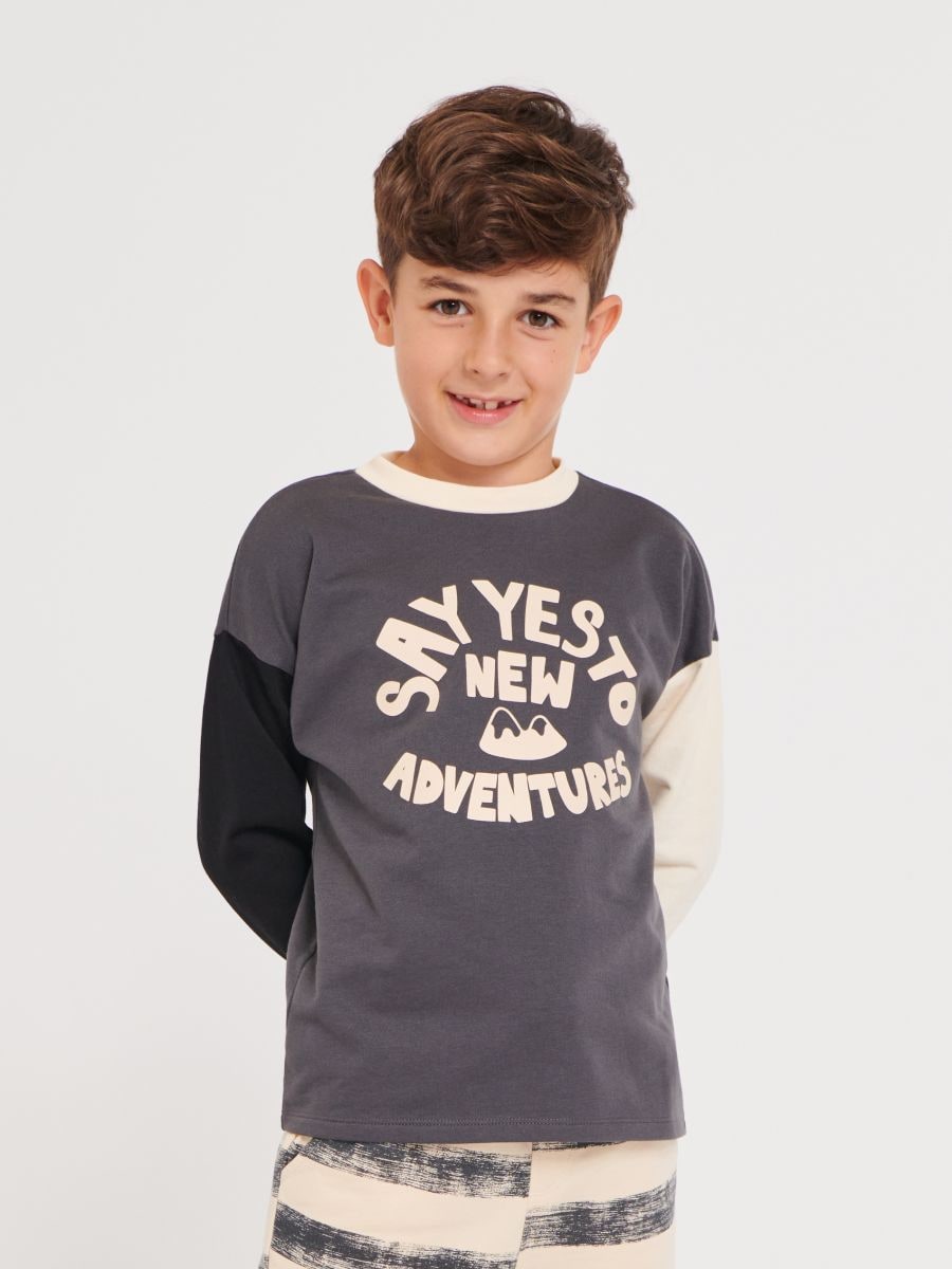 Bluza z nadrukiem Kolor szary  7234Y-90M