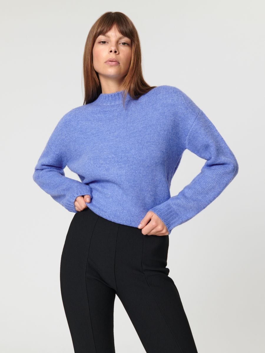 Sweter z miękkiej dzianiny Kolor niebieski  7377J-54M