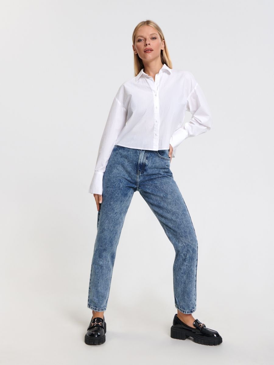 Jeansy mom high waist Kolor niebieski  6903F-50J