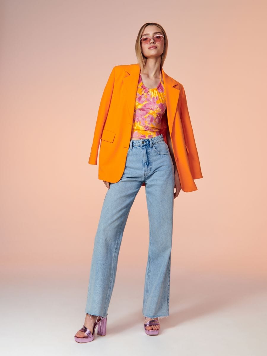 Top w kwiaty Kolor wielobarwny  4025F-MLC