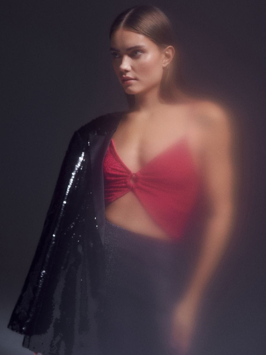 Crop top na ramiączkach Kolor różowy  ZA161-42X