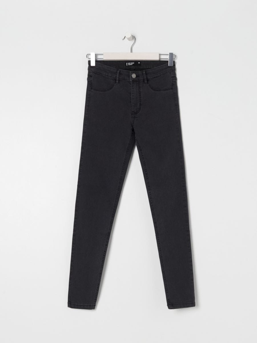 Jeansy skinny mid waist Kolor szary  1490B-90J