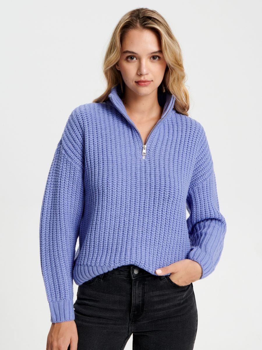 Sweter ze stójką Kolor niebieski  3385X-54X