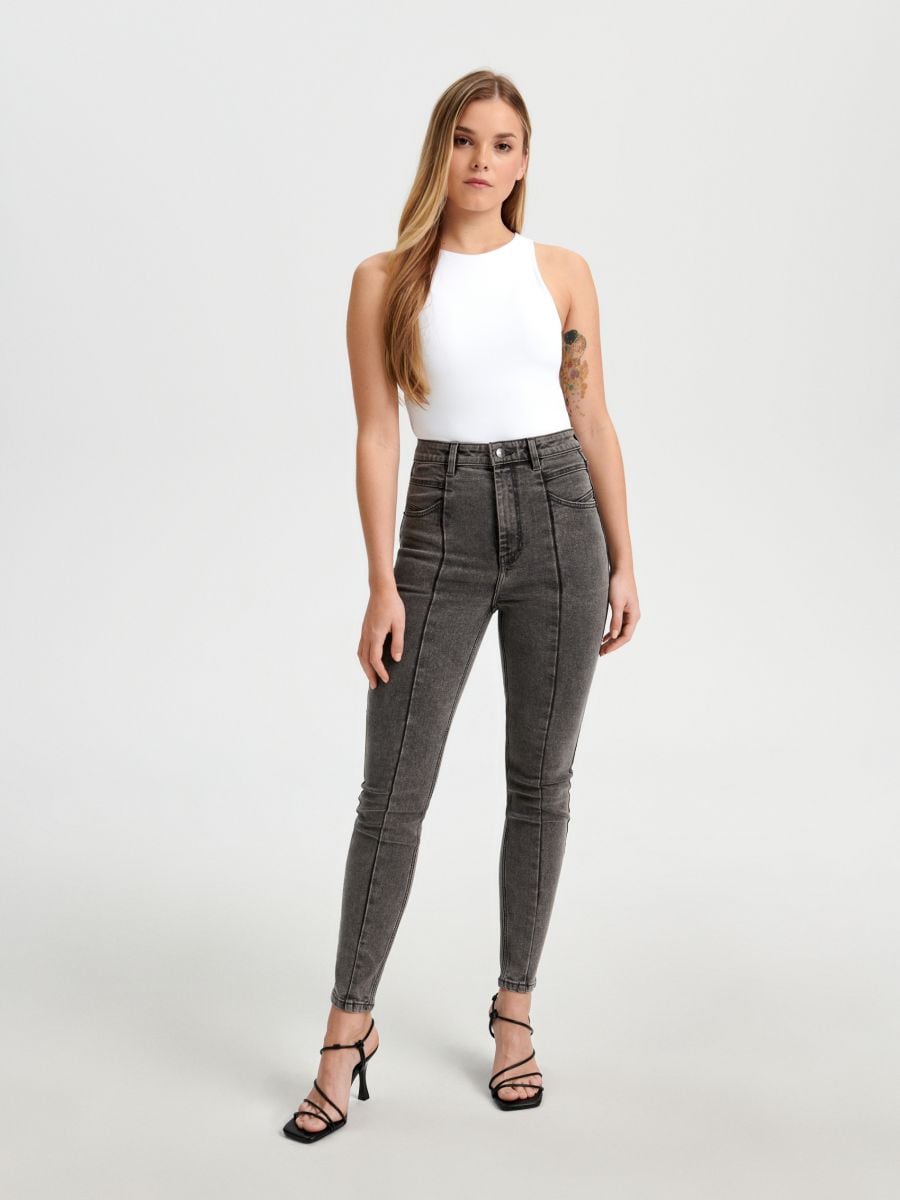Jeansy skinny Kolor szary  QE149-85J