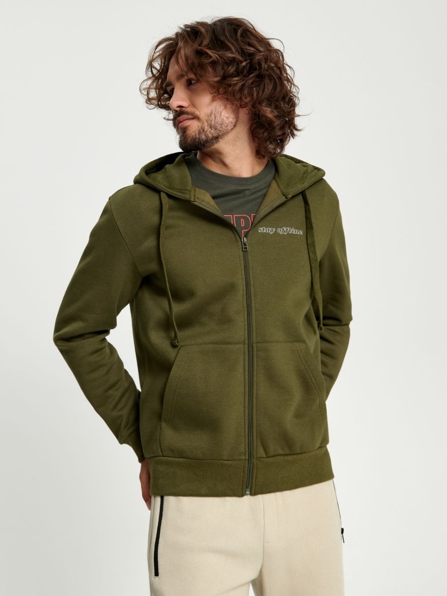 Bluza z kapturem Kolor khaki  1753O-87X