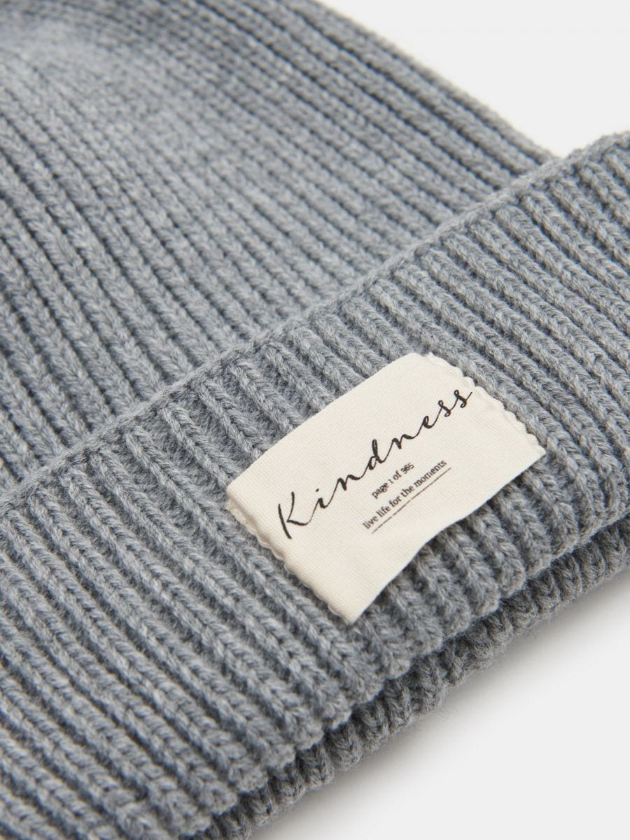 Czapka beanie Kolor szary  8725F-90M
