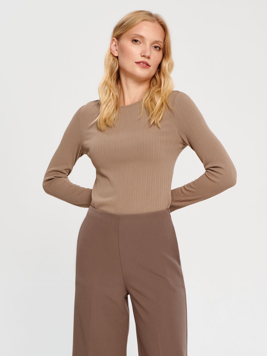 Spodnie wide leg Kolor brązowy  4651X-84X