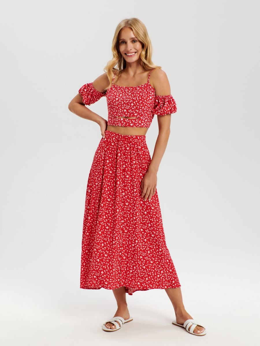 Crop top na ramiączkach Kolor koralowy  6834J-32X