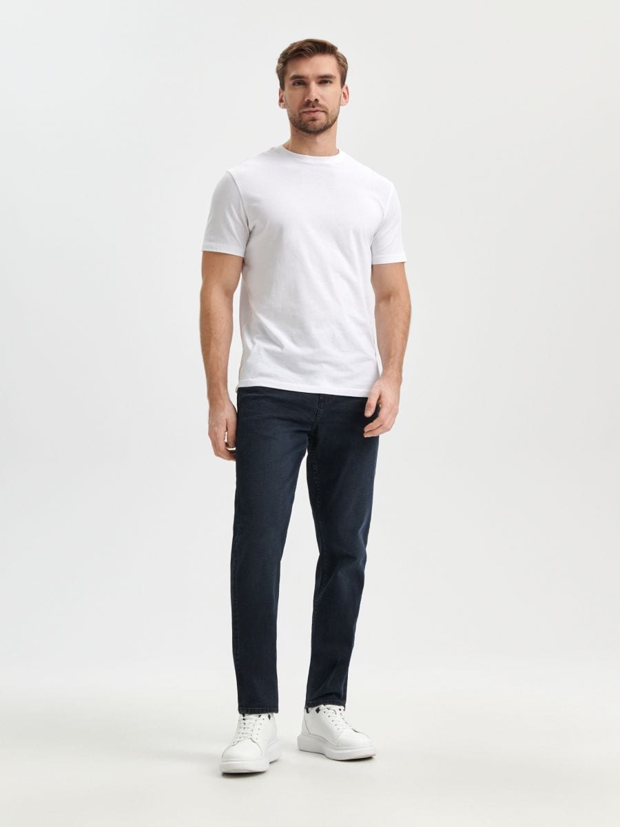 Jeansy slim Kolor granatowy  1603O-59J