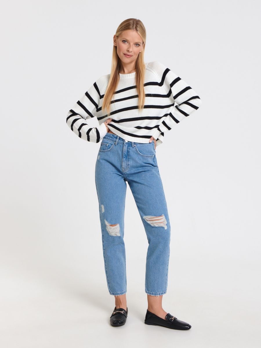 Jeansy mom Kolor niebieski  ZJ909-55J