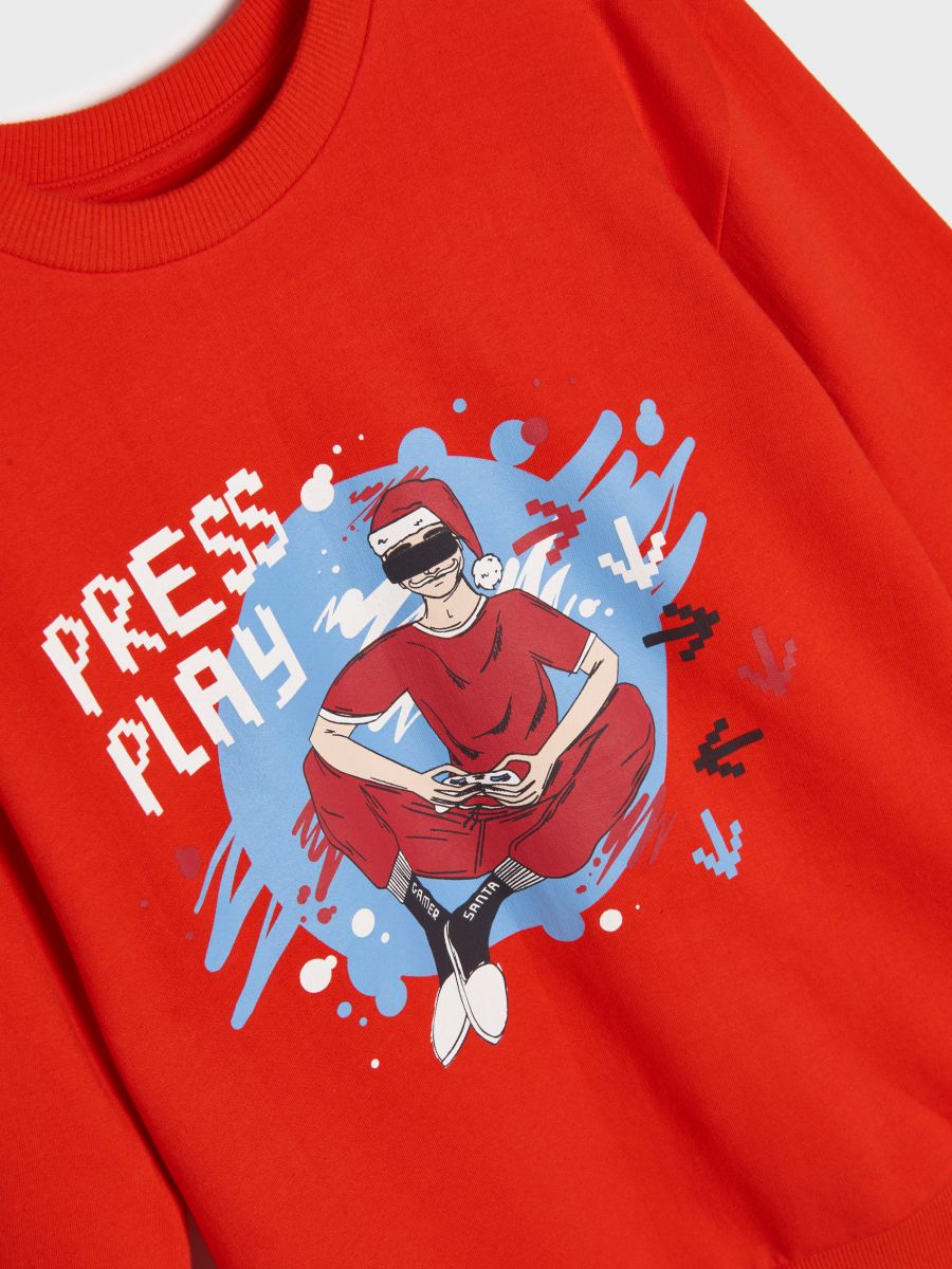 Bluza z nadrukiem Kolor pomarańczowy  8640Q-29X