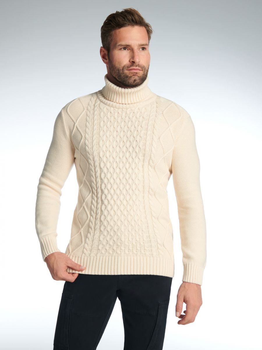 Sweter z golfem Kolor kremowy  0491A-01X