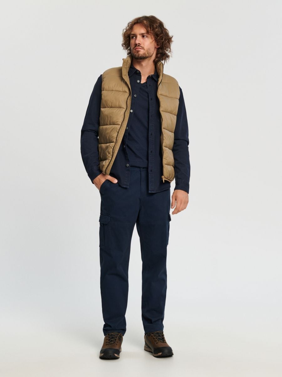 Spodnie straight cargo Kolor granatowy  8445C-59X