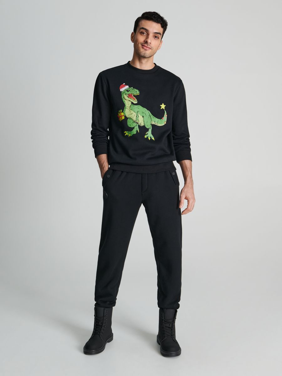 Bluza ze świątecznym nadrukiem Kolor czarny  6126F-99X