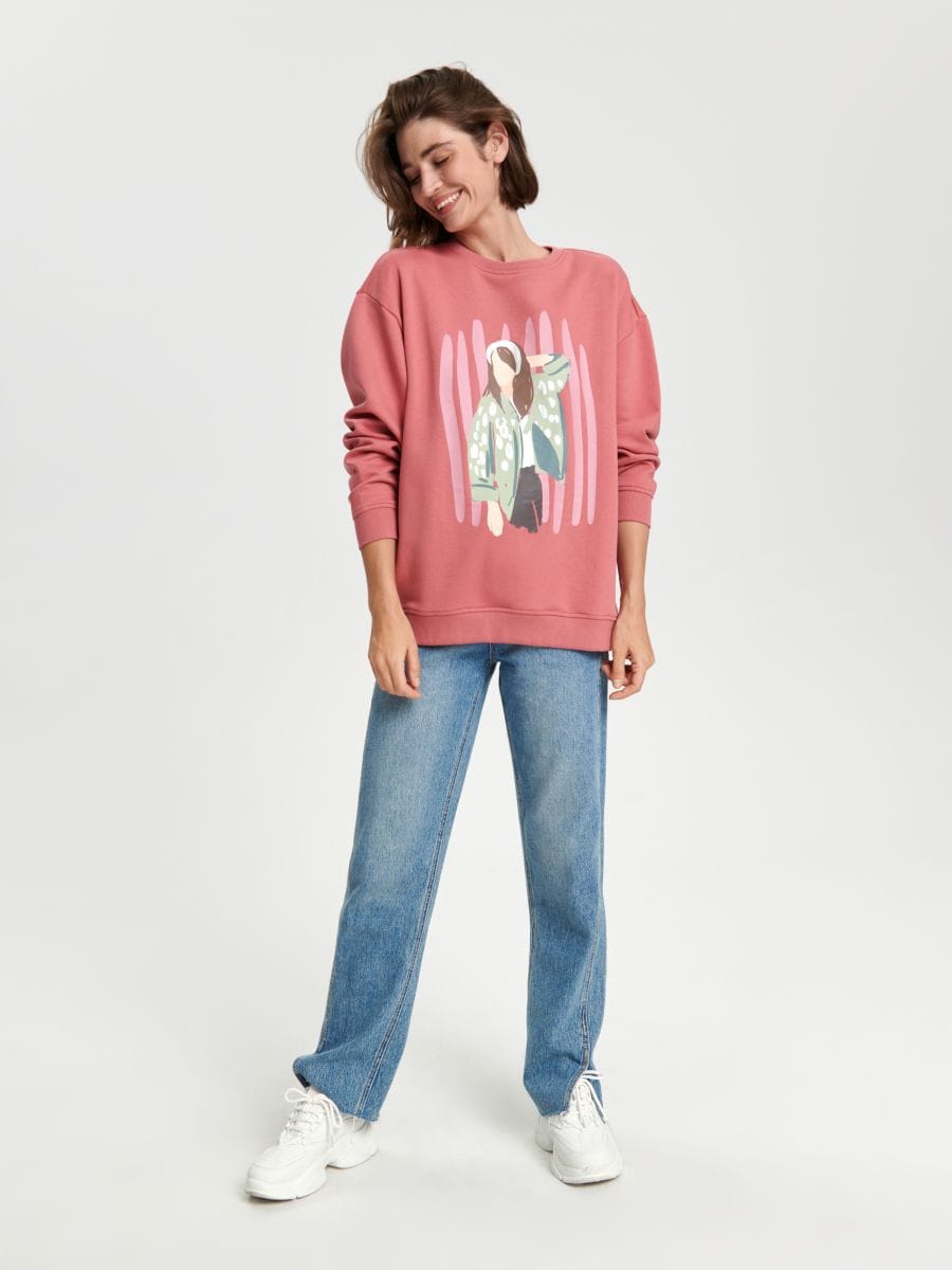 Bluza z nadrukiem Kolor różowy  6333J-39X