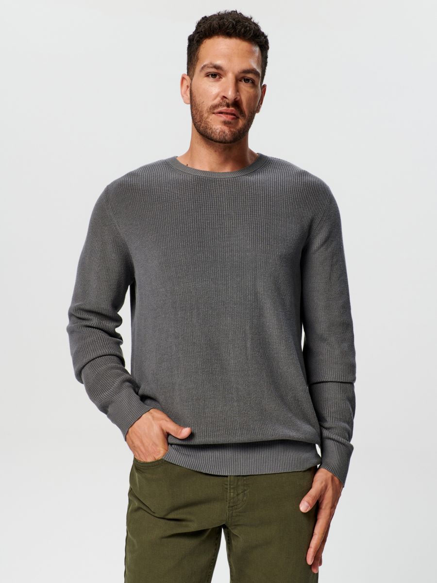 Sweter w prążki Kolor szary  0229D-09X