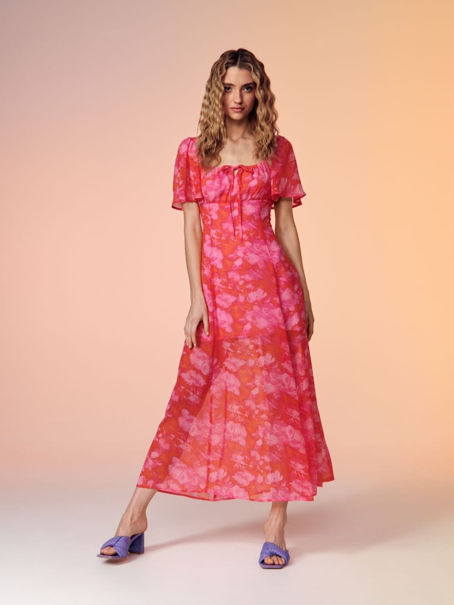 Sukienka maxi w kwiaty Kolor wielobarwny  5678F-MLC
