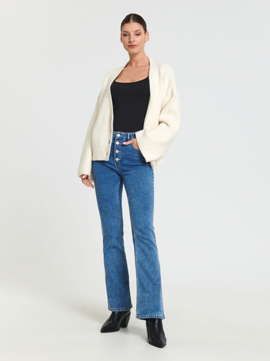 Jeansy flare high waist Kolor niebieski  WM298-55J