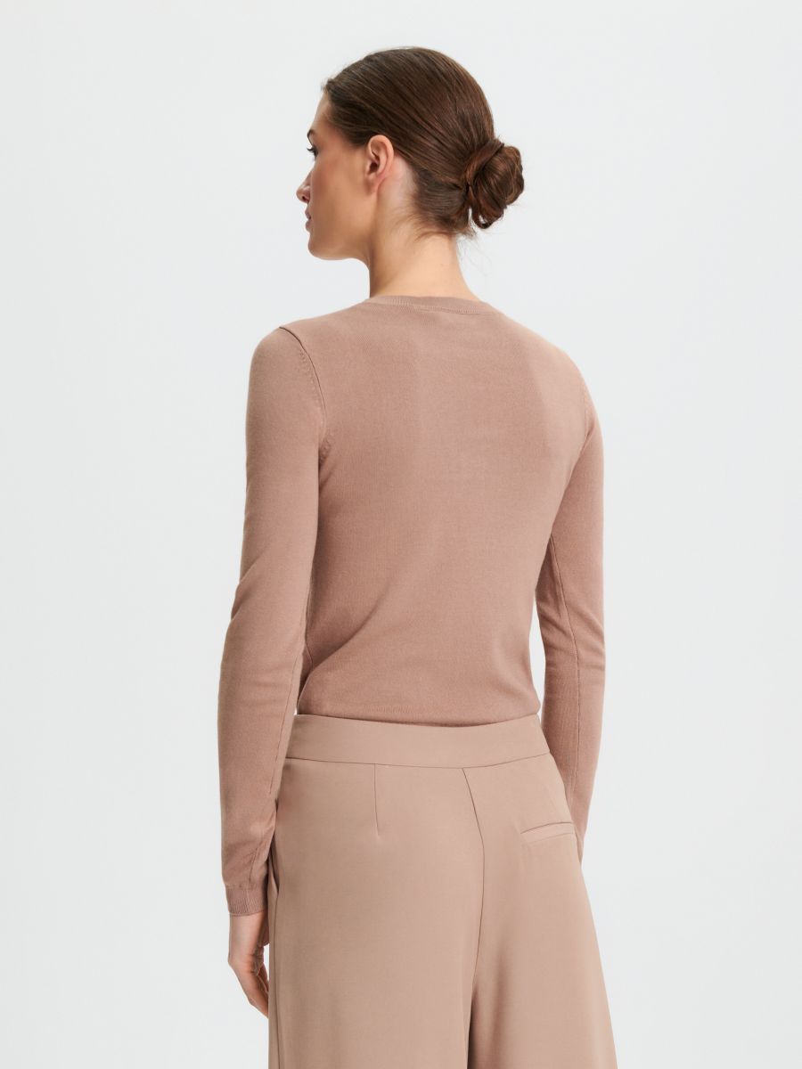 Sweter z ozdobnymi guzikami Kolor beżowy  5157O-08X