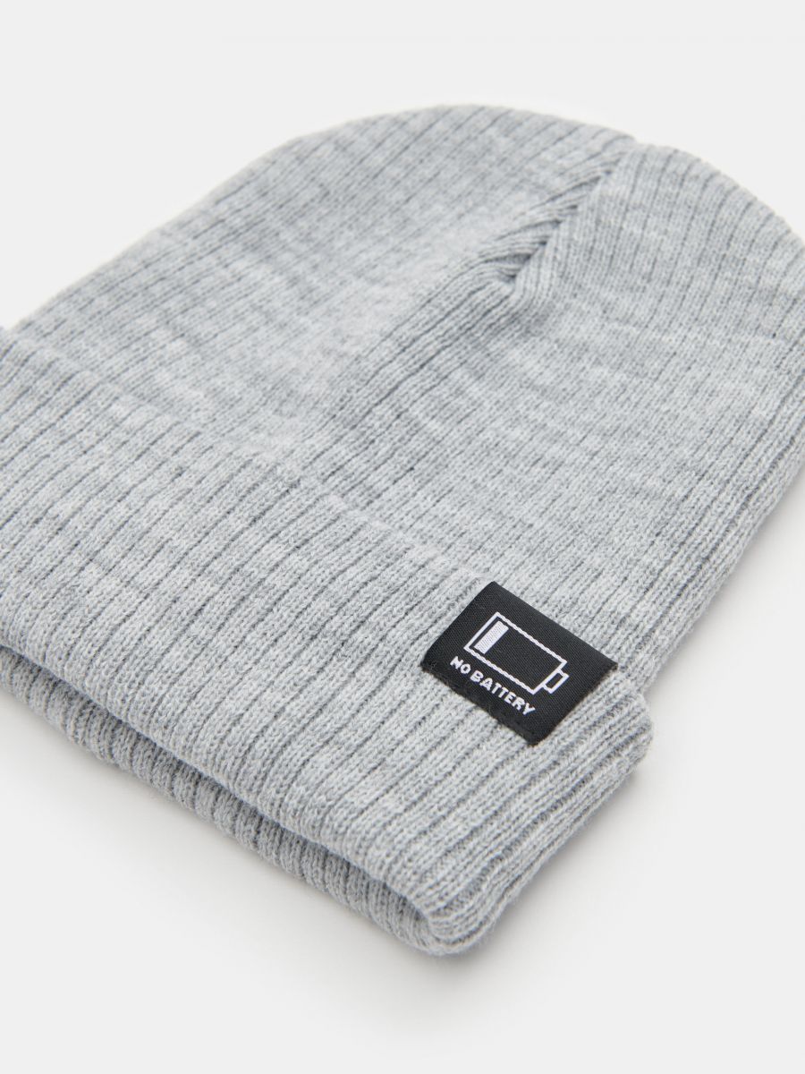 Czapka beanie Kolor szary  6956F-09M