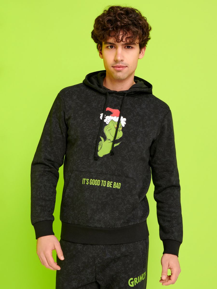 Bluza z nadrukiem Grinch Kolor czarny  1714O-99X